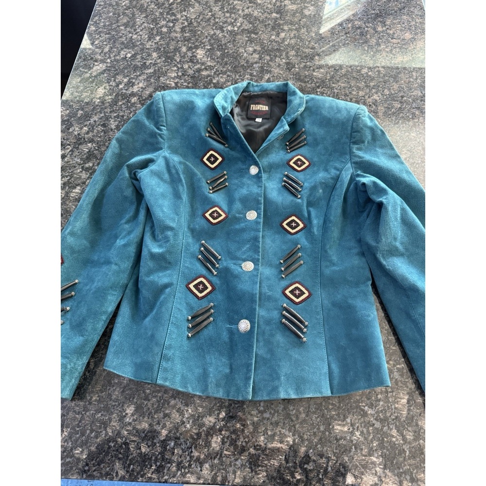 North American Frontier Genuine Pig Split Leather Suede Jacket Sz M. Great Shape